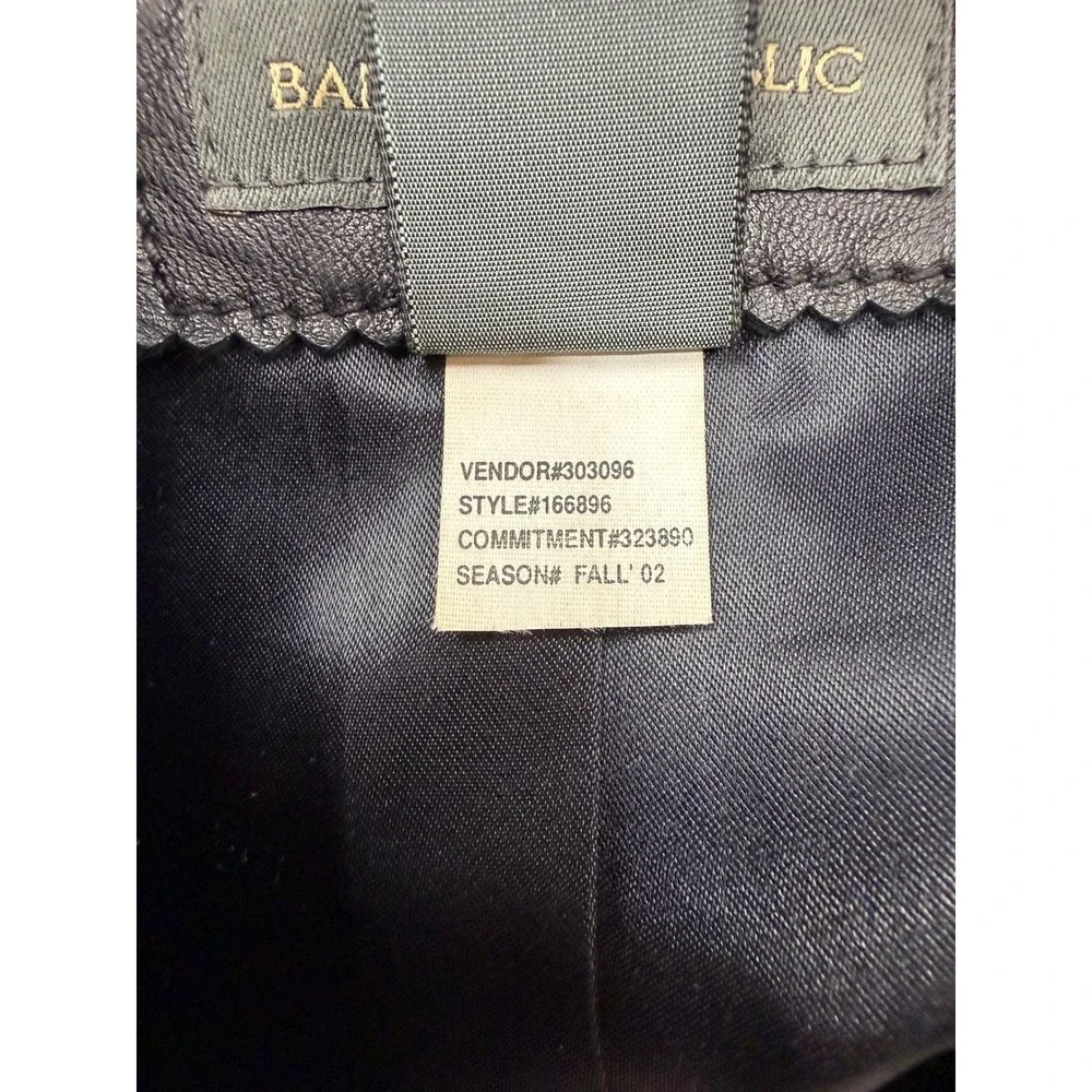 Vintage Banana Republic Soft Black Leather Jacket Y2K 2002 Vintage Moto Zip Sz L